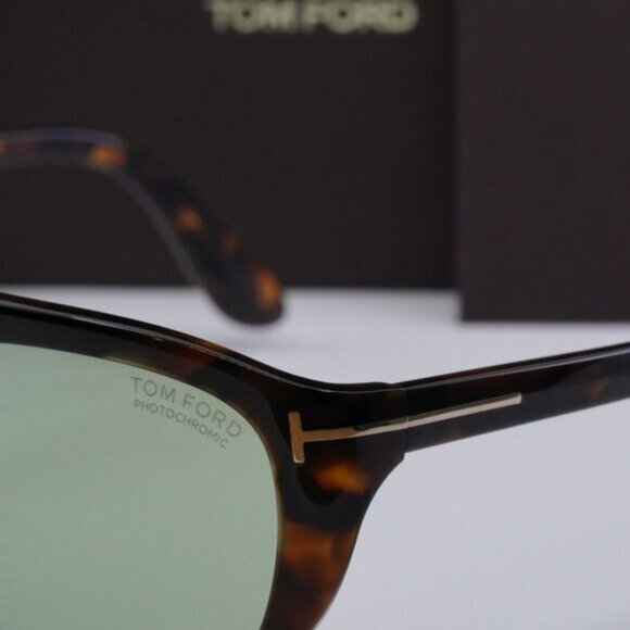 Tom Ford Edward FT1002 52N Aviator Sunglasses - Dark Havana/Green Photochromic main image 8